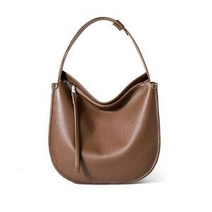 Elegant Brown Leather Hobo Bag